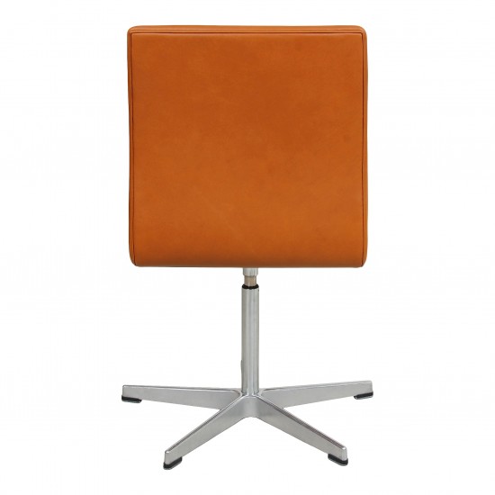 Arne Jacobsen Oxford chair reupholstered in walnut anilin leather